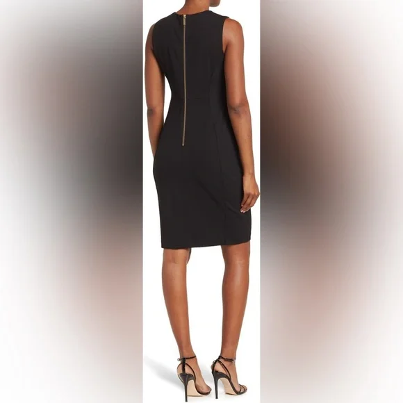 Sleeveless Sheath Calvin Klein Dress in Black Size 2 - Picture 3 of 7